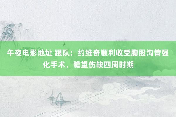 午夜电影地址 跟队：约维奇顺利收受腹股沟管强化手术，瞻望伤缺四周时期