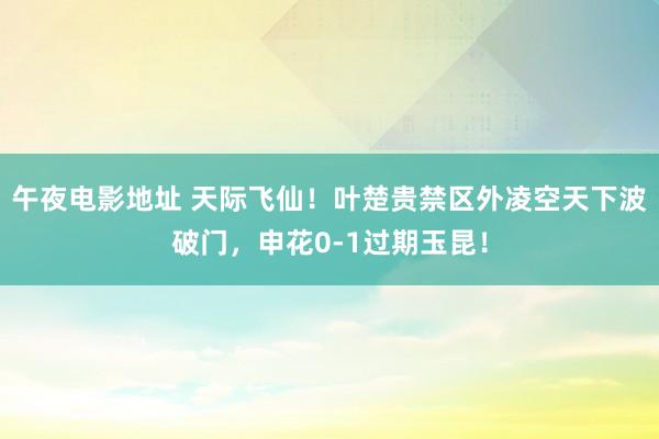 午夜电影地址 天际飞仙！叶楚贵禁区外凌空天下波破门，申花0-1过期玉昆！